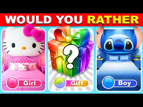 Would You Rather... ?Girl or Boy or Mystery Gift Edition |  Stitch ❤️💙🎁 Quizzone