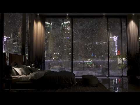 Spend The Night In An Exclusive Luxury SNOWY Miami Apartment | Wind Sounds For Sleeping