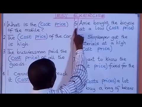 PRACTICAL TEST EXERCISE ON "cost/price"