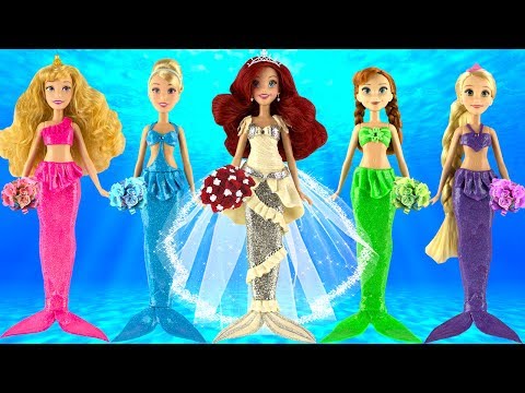 Play doh mermaid wedding dress ariel rapunzel anna cinderella aurora play doh disney princess video