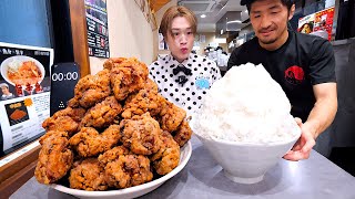 [Big eater] This is actually a ramen shop... I ordered the "Tasty spicy giant fried chicken set m...