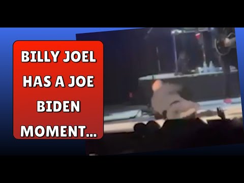 "Frail" Billy Joel Falls Over On Stage Playing With His Mic Stand