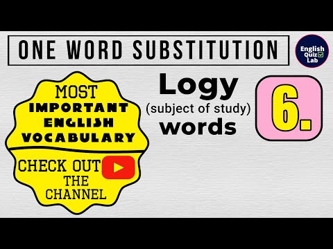 'Logy' Words- 6 | Important English Vocabulary