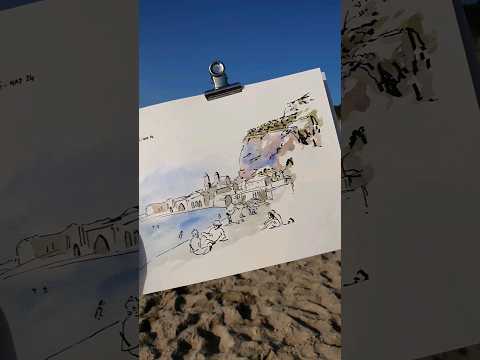 Sketch at Cefalù beach #urbansketch