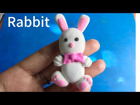 How to make polymer clay rabbit easy step //making rabbit with polymer clay