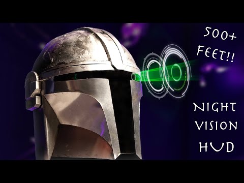 Working Mandalorian Helmet with HUD! - See 500 Feet In Total Darkness!