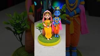 Radha Krishna ji idol making with super clay 🌸 Radhe Krishna 🦚 Jai Shree Krishna #shorts #short