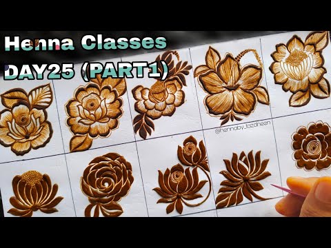 Tazaheen Henna Classes Day 25 (PART1) || Learn Detailed Henna with Tazaheen Henna Classes 2023