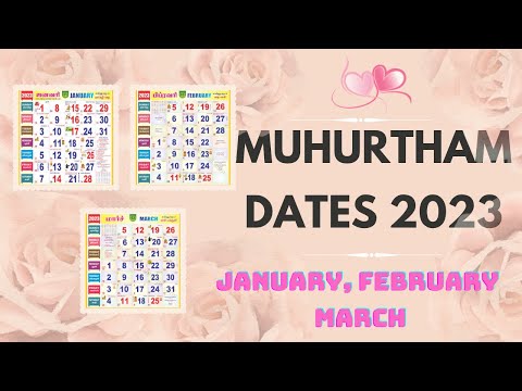 Muhurtham Dates 2023 | January, February & March 2023 Valarpirai & Theipirai Muhurtham