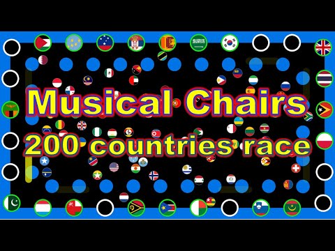 Musical Chairs ~200 countries marble race #38~  in Algodoo | Marble Factory