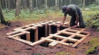 Man Builds Secret Underground Cabin in the Forest | Start to Finish by @RuslaninTheWoods