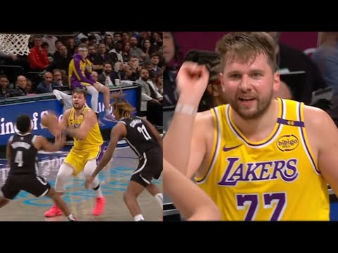 Lakers and Nets GETS in INCREDIBLE 3 point shoot out at end of 3rd! UNCUT! Luka goes at fans