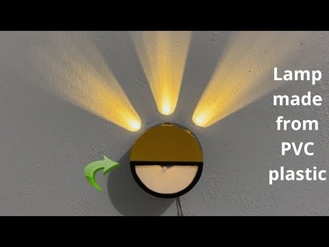 DIY lamp for bedroom. Wall decoration ideas from PVC pipes