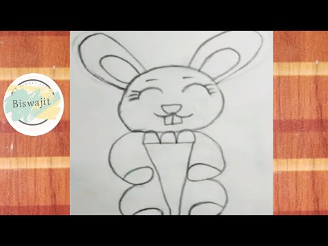 Rabbit drawing easy | wonderful rabbit drawing | easy simple rabbit drawing