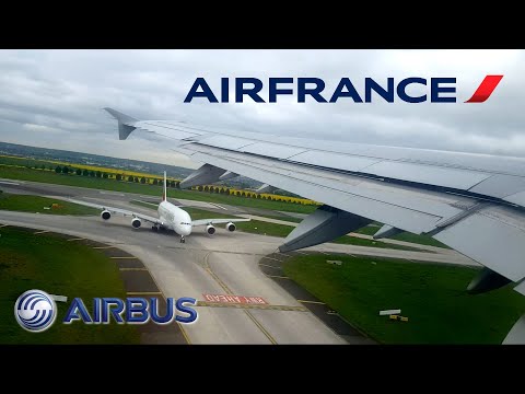 Air France Airbus A321 ✈ Pushback, Taxi and Takeoff from Paris-CDG to Madrid