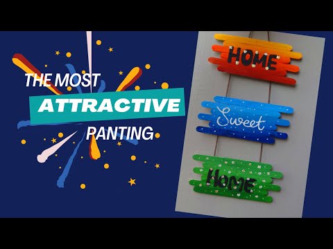 Acrylic Painting On Icecream Stick || Sunset Painting || Ice Cream Stick Craft Idea