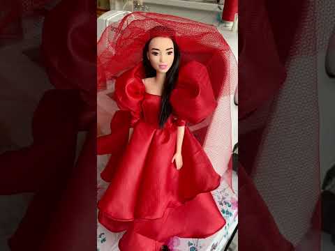 Barbie Red Wedding #barbie #barbiedoll #dollsewing #doll #dollclothes #redwedding #red #princess