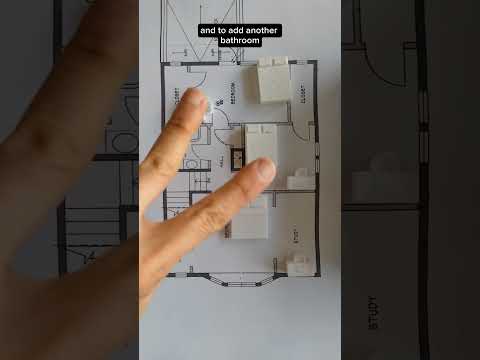 Task 1: Move bedrooms to the back. 2: Add ensuite. 3 Add study room. Keep primary room the same size