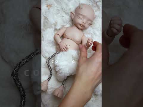 Snowy Faun Baby | Handmade art doll process | WIP preview