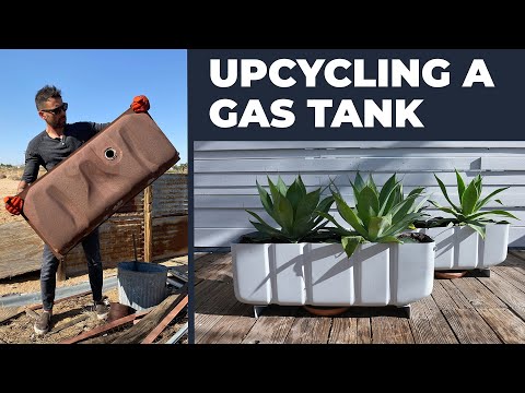 Upcycling a Gas Tank into Planters