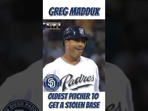 Oldest #MLB Pitcher to Get A Stolen Base 42 Year Old Greg Maddux #baseball