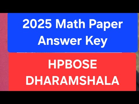 Class 10th Math Paper Answer key | HPBOARD Final Paper Answer Key