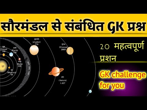 Gk questions in hindi# सौरमंडल से संम्बंधित प्रश्न# questions related to solar system# Gk question#