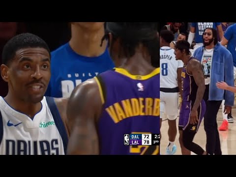 Kyrie Irving & Anthony Davis GET INTO it with Jarred Vanderbilt after pushing!