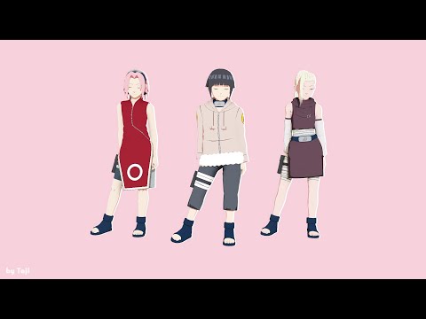 【Naruto MMD/60FPS】아이오아이 (I.O.I) - Whatta man - Sakura*Hinata*Ino【Motion DL Link】