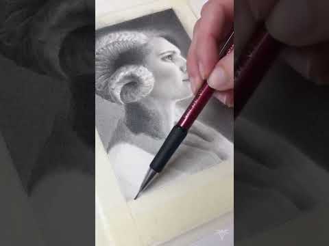 Graphite Portrait of a Mythical Creature (drawing process)