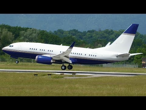 4K | VP-BEL Boeing 737-700BBJ landing at Geneva/GVA/LSGG