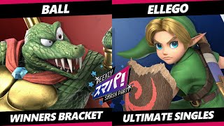 Sumapa 164 - Ball (King Rool) Vs. ElleGo (Young Link) Smash Ultimate - SSBU