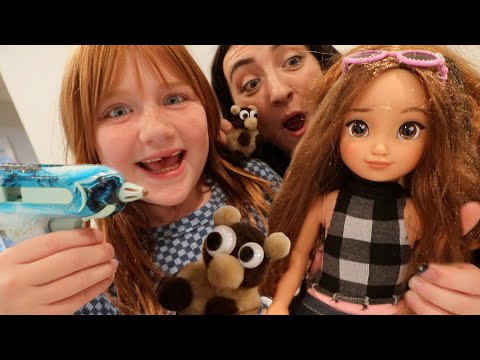 DiY DOLL CRAFTS with ADLEY!!  How to Make homemade clothes & food for Adleys baby dolls, a new craft