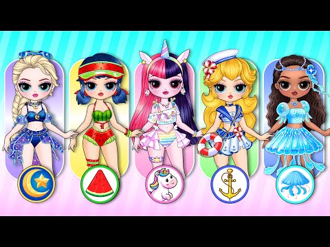 Hot Summer! Join Beach Party with Elsa, Moana & Ladybug