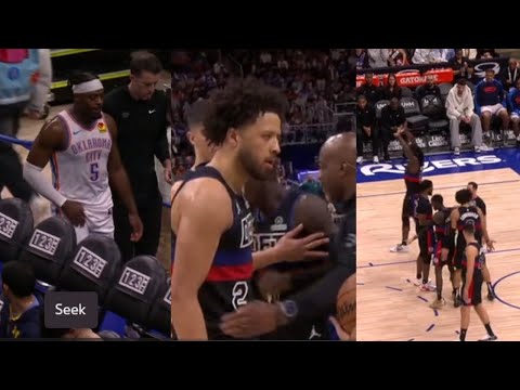 Cade Cunningham EJECTED IN bizarre occurrence! Lu Dort gets INJURED & Pistons TEAM STOPS OKC FT!