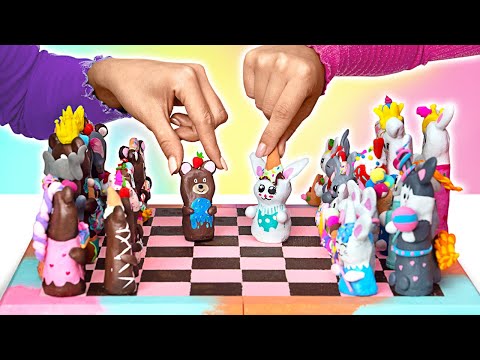 ♟️ The CUTEST Chess Makeover! 🐰 Bunny VS Bear🐻 Crafts for Kids by Slick Slime Sam's Maker World