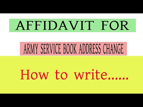 Affidavit for Army Service Book address change