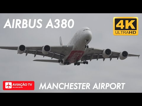 Airbus A380-861 A6-EEJ • Emirates • Arrival and Departure • Runway 23R • Manchester Airport (EGCC)