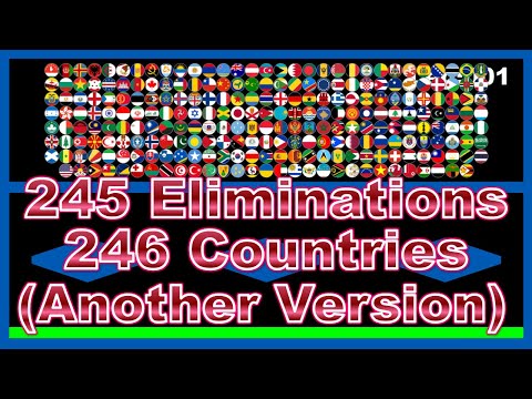 [Another version] 245 times eliminations & 246 countries marble race in Algodoo | Marble Factory