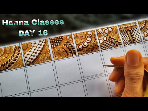 Tazaheen Henna Classes Day 16 ||Learn Detailed Henna with Tazaheen Henna Classes 2023