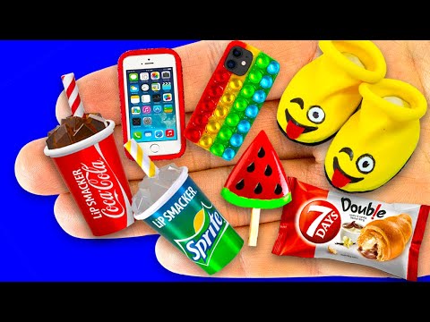 45 EASY DIY MINIATURE REALISTIC FOOD, DRINKS and THINGS | Bathtub, Handbags, Cookies, Cola, Sprite