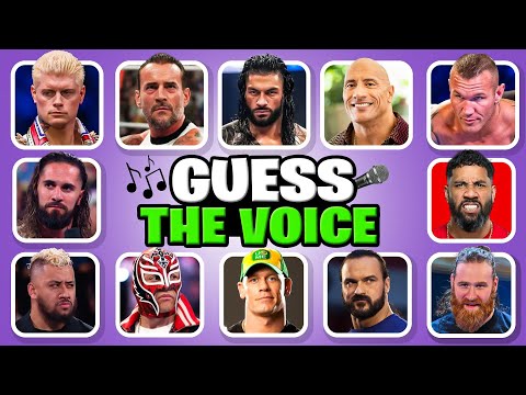 Guess the WWE Wrestlers by Voice 🎤✅🔊 | Cody Rhodes, Jey Uso, Roman Reigns, The Rock