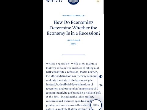 No, the White House DIDN'T Just Redefine Recessions