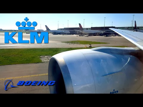 KLM Boeing 777-300ER ✈ Pushback, Acionamento GE90 e Decolagem de Amsterdam para São Paulo-Guarulhos