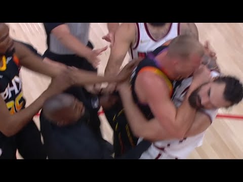 Steven Adams & Mason Plumlee EJECTED after WRESTLING EACH OTHER THROAT TO GROUND!