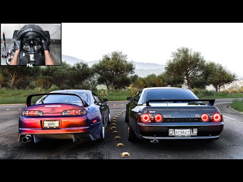 1600HP Toyota Supra MK4 & Nissan Skyline R32 GTR CONVOY | Forza Horizon 5 | Steering Wheel Gameplay