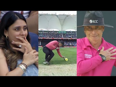 Ritika, Virat & Everyone scared when Umpire jumped & saved from Rohit Sharma shot during match