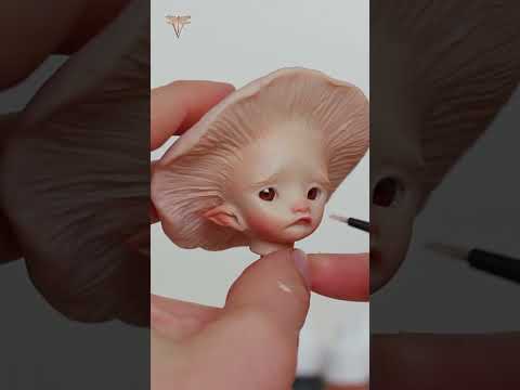 Polymer clay art doll tutorial | head sculpting and painting