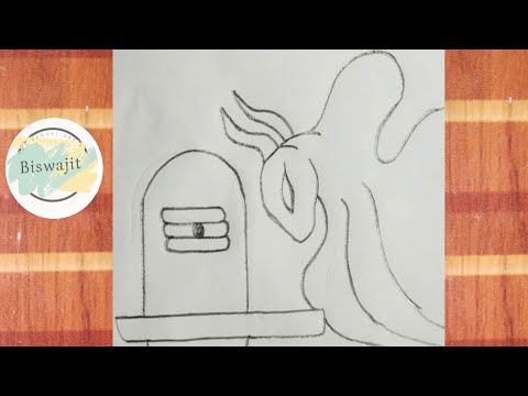 Simple nandi maharaj drawing with Shivling | Shivlingam easy drawing | Easy Drawing | Easy Sketch