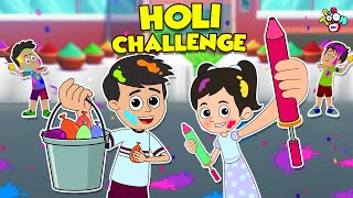 Extreme Holi Challenge | Happy Holi | Animated Stories | Cartoon | Moral Stories | PunToon Kids